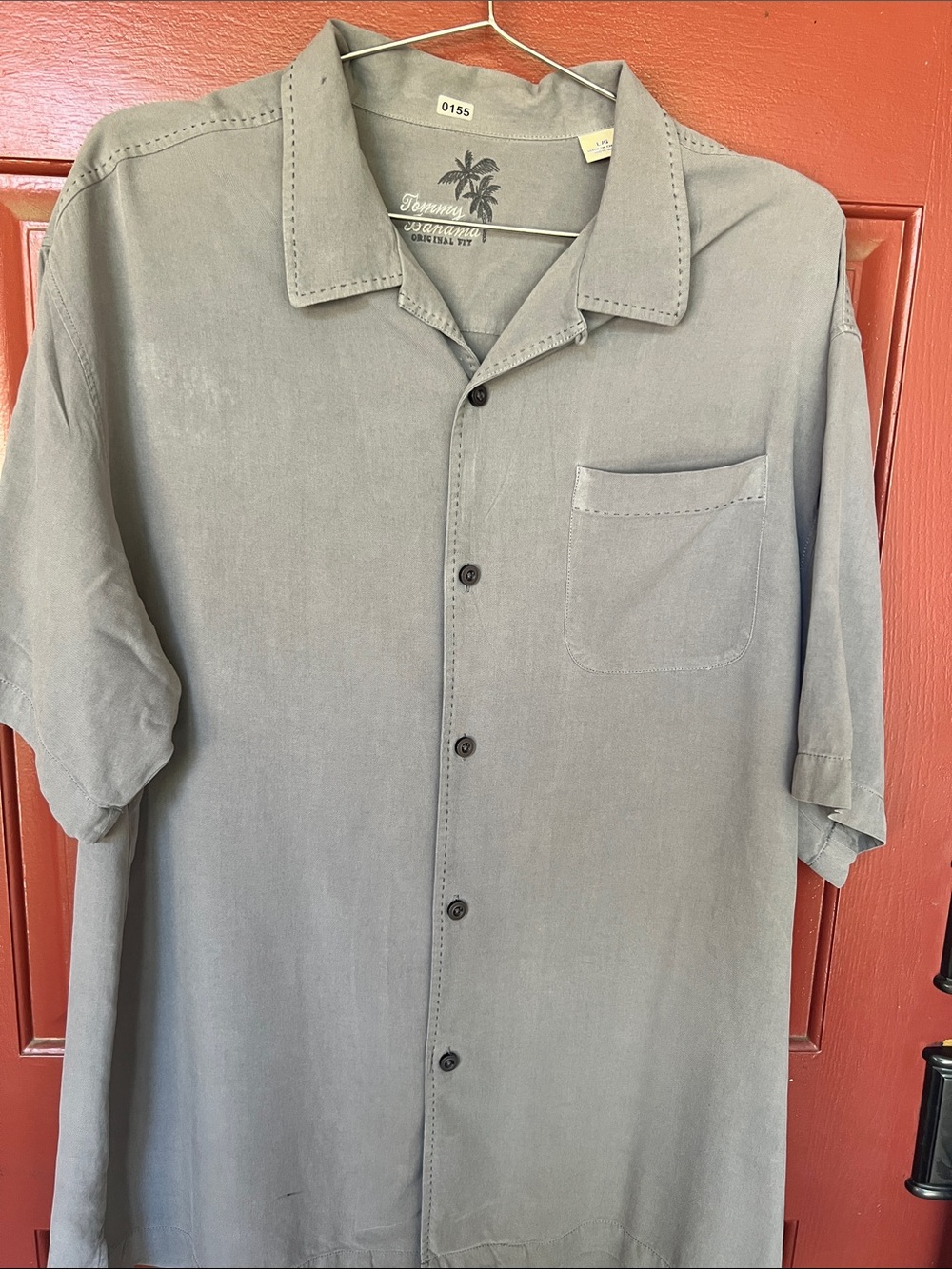 Tommy Bahama Men's Light Gray Short-Sleeve Camp Shirt